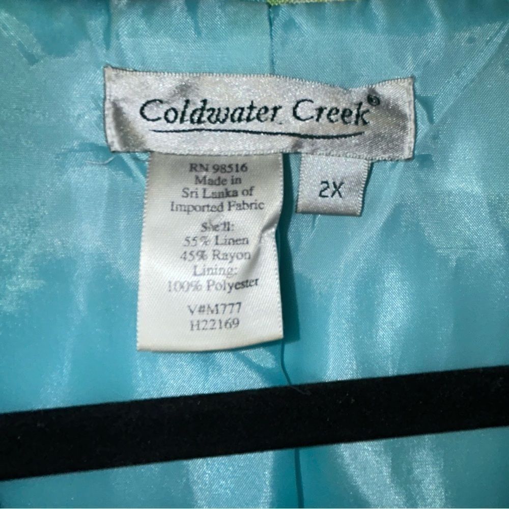 Coldwater Creek Eiffel Tower Button Front Long Sleeve Linen Blend Jacket Coat - Picture 4 of 9